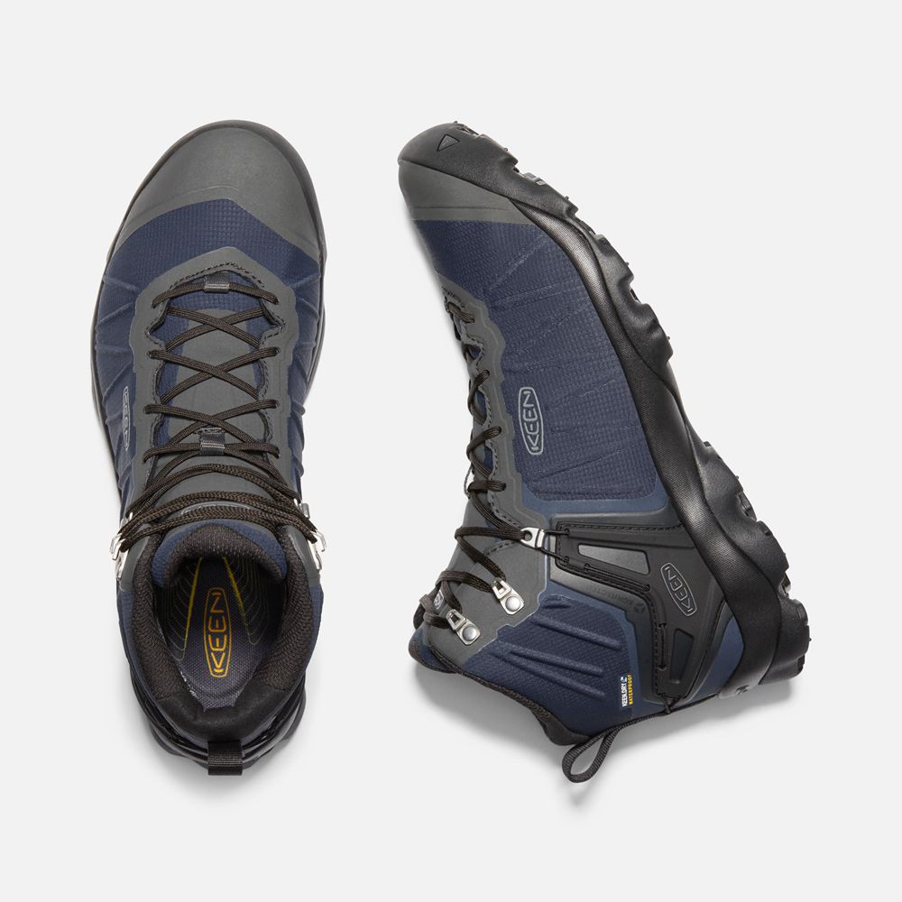 Botas de Seguridad Keen Mexico Azules/Grises - Hombre Venture Mid Waterproof - BY0694582